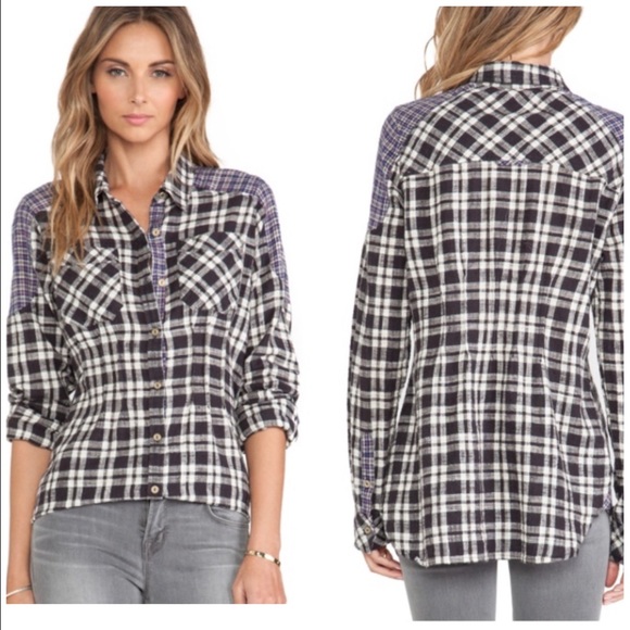 Free People Tops - Free People Catch Up With Me Flannel Button Front